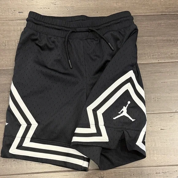 Jordan Black Athletic Shorts with White Stripes - Picture 2 of 3